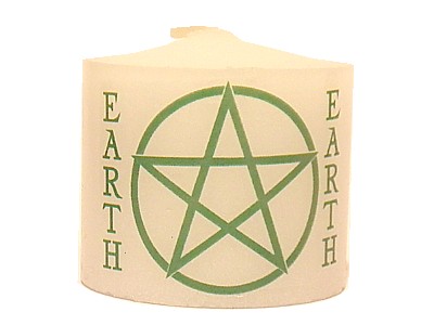 03.5cm Candle Element Pentacle Earth